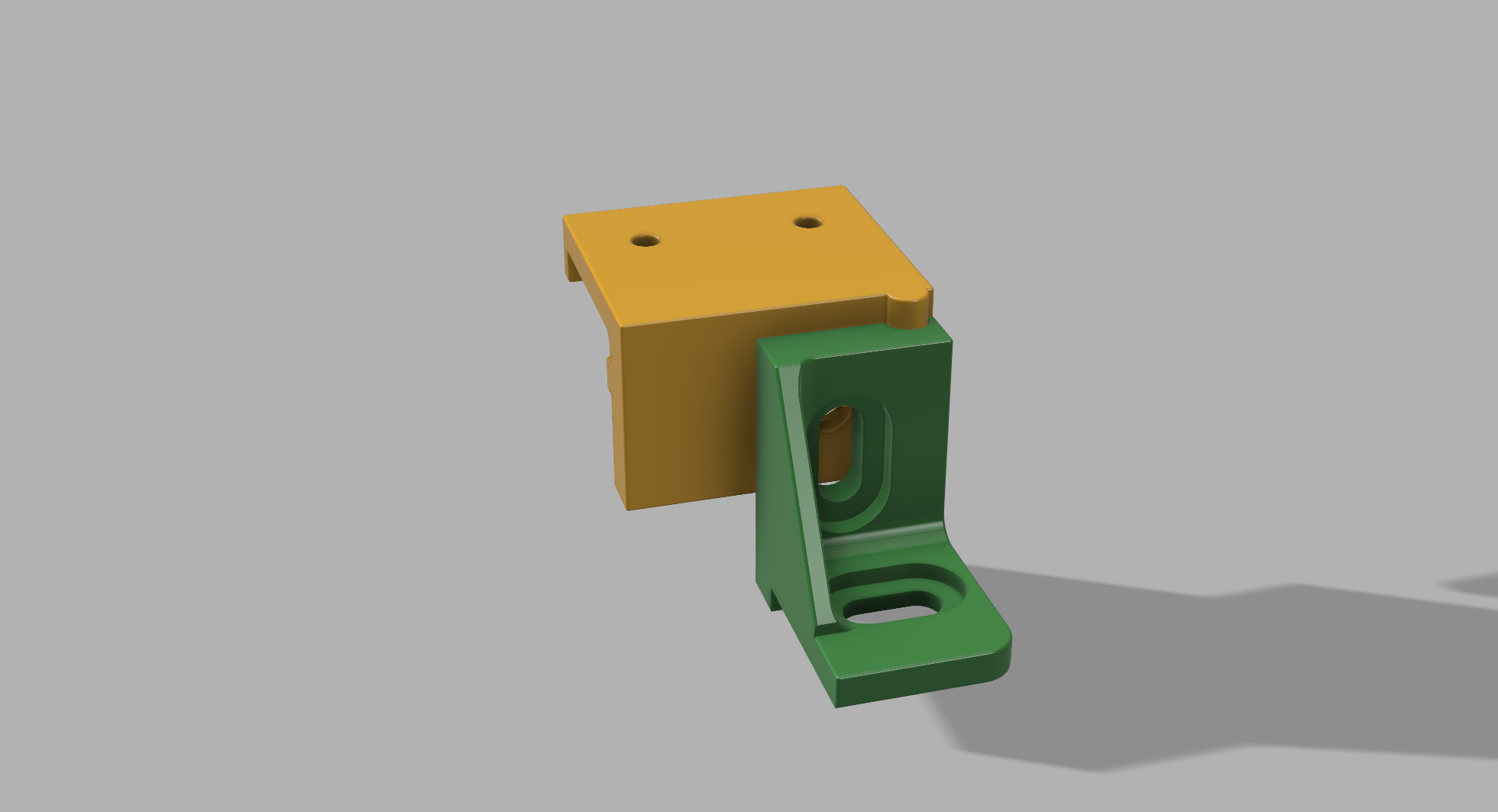 CAD render of two-part brush holder assembly