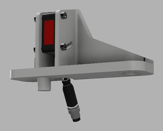 Leuze sensor bracket with sensor fitted render