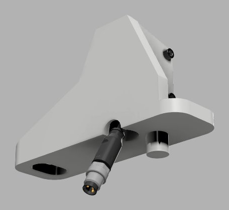 Leuze sensor bracket isometric render